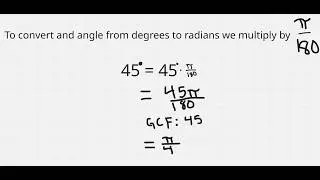 Converting an angle from degrees to radians part 1