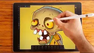 Drawing Zombie Character Design for Games with Affinity Designer on IPAD PRO