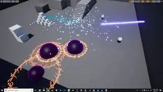 UE4 Niagra - Particle Vortex and Curl Noise Arc Beam