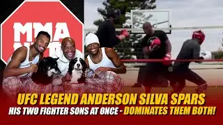 UFC Legend Anderson Silva spars his two fighter sons at ONCE - Dominates them both!
