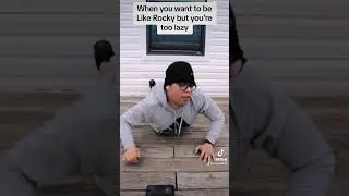 When you want to be like Rocky, but you’re too lazy.#funny #funnyvideos #rockybalboa #workoutfail