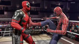 Superheroes Wrestle: Deadpool vs. Spiderman in Marvel's Ring | Web-Slinging vs. Merc with a Mouth
