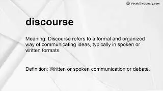 discourse Meaning
