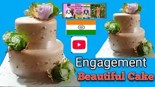 How to make fancy Cake decoration  Engagement Cake decoration video  Chocolate truffle cake video