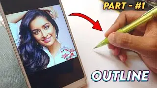 How To Draw Shraddha Kapoor Step By StepOutline Tutorial ( FREE HAND ) | Jayed Arts