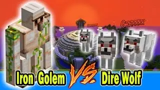 Minecraft ARENA BATTLE - Iron Golem vs Dire Wolf
