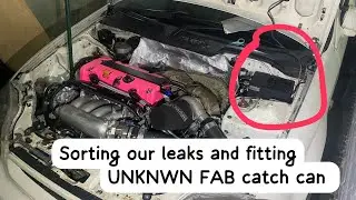 FITTING UNKNWN FAB CATCH-CAN AND SORTING LEAKS
