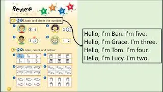 Kid's Box Starter - Review - Unit 1, 2, 3, and 4 - 1 - Listen and circle the number.