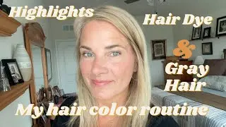 How I blend old highights with gray hair | My Hair Color Routine 2024