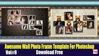 Awesome Wall Photo Frame Template For Photoshop Vol#8 Download Free By Adobe Box 2018