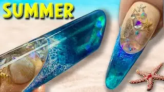 🥵 ВОДА В НОГТЯХ?🌊Водный Маникюр.ОПТИЧЕСКИЕ 3d НОГТИ.Коррекция.Аквариумный Дизайн.WOW Nail ART design