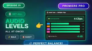 Set Audio Level For Multiple Clips in Premiere Pro | Episode 25