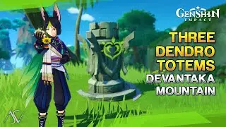 Three Dendro Totems Puzzle Location - Devantaka Mountain | Genshin Impact 3.0