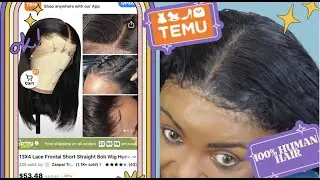 TEMU 100% 13X6 HUMAN HAIR LACE FRONTAL TRY-ON !! SHE CUTE 😍😍