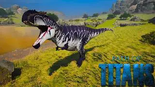 Carcharodontosaurus have a party in Green Valley, Path of Titans-Domain Survival