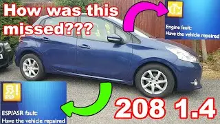 Peugeot 208 ESP and Engine lights ON... Fault finding and repair.