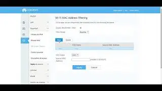 Huawei HG8145V5 WiFi MAC Filter Configuration