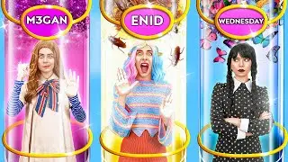 MAKEOVER BONEKA JAHAT VS BAIK 🎭 | Kiat Baik vs Nakal untuk Wednesday Addams & M3GAN oleh 123 GO!