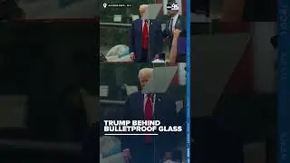 Donald Trump makes first outdoor appearance behind bulletproof glass