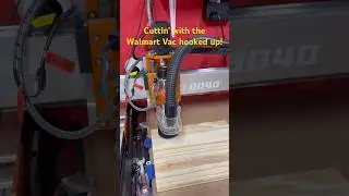Cutting with the Walmart shop vac hooked up! #foxalien #cnc #cncmachine