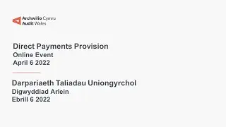 Direct Payments Event Recording - Recordiad Digwyddiad Taliadau Uniongyrchol