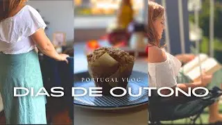 VLOG Um dia de outono em Portugal 🍁 Cantinho de leitura e receita de muffin de maçã | Mila Horch
