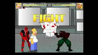 M.U.G.E.N. Homer Simpson and Deadpool in survival mode
