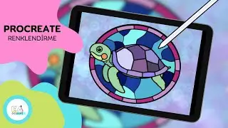 Vitray Temalı Kaplumbağa Çizimi: Samimi Ortamda Gerçek Zamanlı Procreate İle Renklendirme 🐢✨