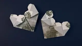 Денежное Сердечко ❤ Как сделать тройное оригами сердце в подарок своими руками ❤ Money Origami