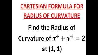 Find the Radius of Curvature l Cartesian Formula l Anumega Tutorial 01