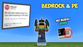 How To HOLD Items In LEFT Hand | Minecraft PE/ Bedrock Secret Off-Hand Support!