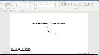 How to write Beta hat Symbol in Word