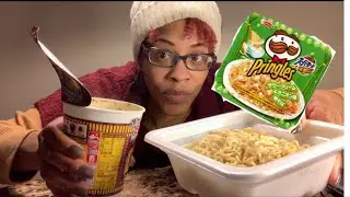 PRINGLES SOUR CREAM & ONION NOODLES + NISSIN CUP NOODLE KEEMA CURRY REVIEW