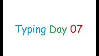 Typing Day 06-2020-11-12