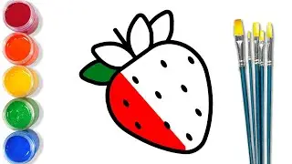Bolalar uchun qulupnay rasmini chizish / Drawing strawberry for kids / Рисуем клубнику для детей