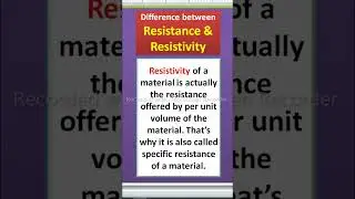 Resistance & Resistivity #utubeshorts