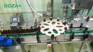 Автоматическая линия розлива антисептиков и фармпрепаратов.