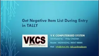 Get Negative Item List During Entry in TALLY