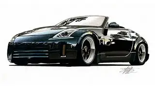 Car Drawing - Nissan 350Z - Time Lapse