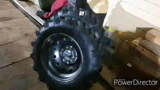 Motoblock Neva manufacturing axles and installing tractor wheels