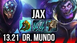 JAX vs DR. MUNDO (TOP) | 7 solo kills, 9/1/0, 1.5M mastery, 800+ games | KR Master | 13.21