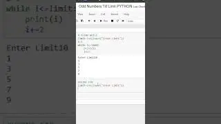 PYTHON PROGRAM TO PRINT SUM OF ODD NUMBERS #short #shortsvideo #pythonshivangi #oddeven