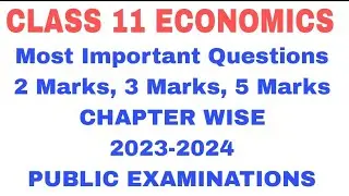 Class 11 Economics Most Important 2,3,5 Marks Questions Chapter Wise 2023-2024 Public Examination