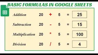 Basic Formulas in Google Sheets: Plus, Minus, Multiply, Divide