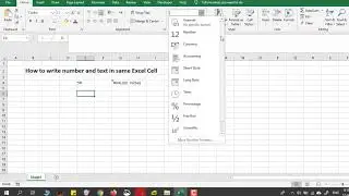 How to display number and unit in same cell in Excel