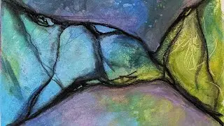 Create Loose Intuitive Abstract Paintings with Acrylic, Charcoal, and Wax Pastels