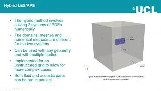 Large-eddy simulation and acoustics (Tom Smith, UCL)
