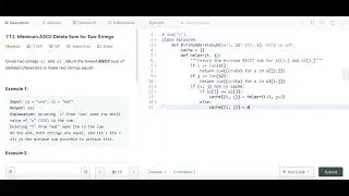 Minimum ASCII Delete Sum for Two Strings - Leetcode 712 - Python