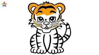 How to draw a tiger. Tiger for kids and toddlers..