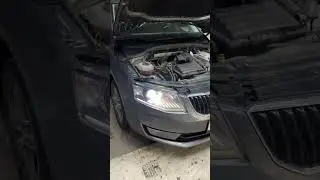 Skoda Octavia A7 установка мощных Билед линз в холодном свете K 5 LAZER шкода Октавия А 7 9281112002